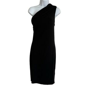House‎ of Harlow 1960 One Shoulder Body Con Stretch Black Ribbed N/S